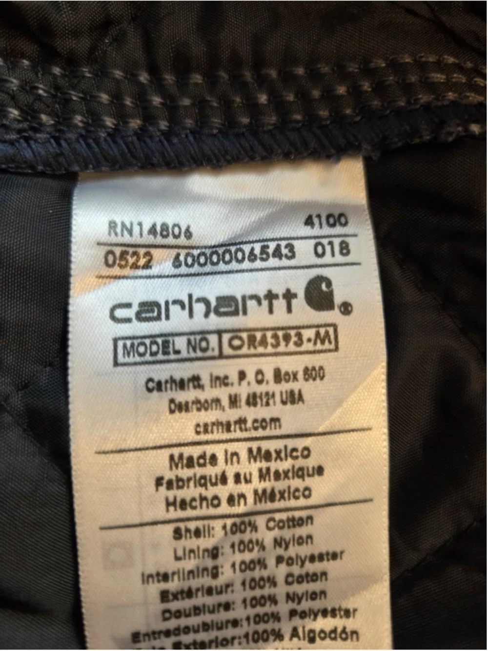 Carhartt Firm Duck Insulated Bib Overalls 3XL Tall Black OR4393-M #1621